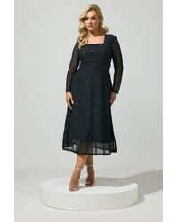 Yours - Sequin Mesh Maxi Dress - Lyst