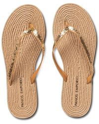 Panos Emporio - Charlize Gliter Flip Flop With Strap & Rope Detail - Lyst