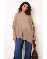 Blue Vanilla - Sleeveless Round Neck Poncho - Lyst