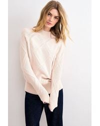Phase Eight - Tara Mock-Neck Diamond Cable Knit Jumper - Lyst