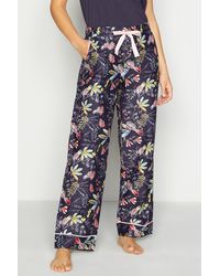 Mantaray - Navy Floral Print Cotton Trousers - Lyst