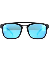 Arnette - Square Matte Black Green Mirror Light Blue Sunglasses - Lyst