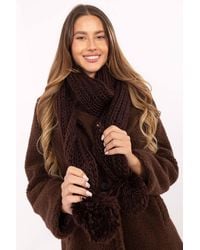 Love Lace - Soft Acrylic Winter Scarf With Pom Pom Ends For Warmth - Lyst