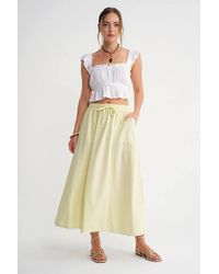 MixRay - High-Waisted Poplin Skirt With Drawstring Detail - Lyst