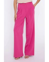 Love Lace - Viscose High Waisted Wide Leg Trousers With Buttons - Lyst