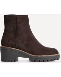 Linzi - Rival Faux Suede Wedge Heel Ankle Boots - Lyst