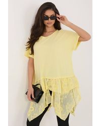 Love Lace - Everyday Cotton Asymmetric Short Sleeve Blouse - Lyst
