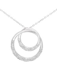 Jewelco London - 9ct White Gold 10pts Diamond Circle Pendant Necklace 18 Inch - Pp0axl4217w - Lyst