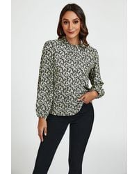 FS Collection - Little Floral Print Frill Detail High Neck Top - Lyst