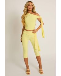 Rebellious Fashion - Tie Shoulder Top & Capri Pants Co-Ord Set - Lyst