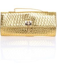 AJVANI - Top Handle Party Woven Weave Clutch Bag - Lyst