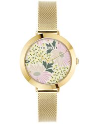 Ted Baker - Ammy Floral Stainless Steel Fashion Analogue Quartz Watch - Bkpams305 - Lyst