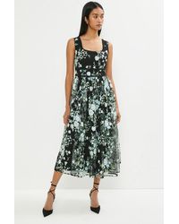 Coast - Floral Sequin Full Skirt Midi Dress - Lyst
