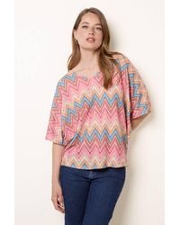 Blue Vanilla - Short Sleeve Slip On V-Neck Top - Lyst