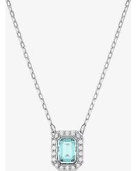 Swarovski - Millenia Rhodium Plated Octagon Necklace 5640289 - Lyst
