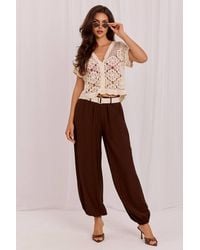 Love Lace - Viscose High Waisted Comfortable Tailored Trousers - Lyst
