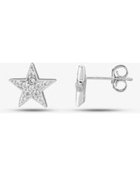 T.H.Baker - Sterling Pavé Star Stud Earrings P8160E 3A - Lyst