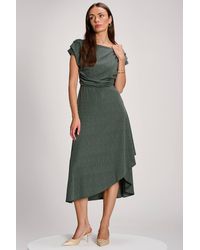 Jolie Moi - Asymmmetric Draped Midi Dress - Lyst