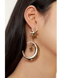 Nasty Gal - Recycled Moon And Star Earrings - Lyst