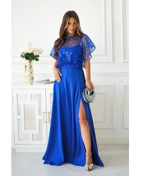 Love Lace - Evening Sequin Strappy Elegant Maxi Dress - Lyst