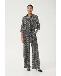 Kaffe - Kasanne Plain Weave Printed Jumpsuit - Lyst