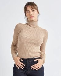 Alse Studio - Fitted Super Soft Turtle Neck Ribbed Jumper - Lyst