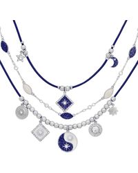 Bibi Bijoux - Silver And Navy 'night & Day' Triple Row Layered Necklace - Lyst