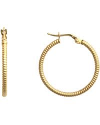 Jewelco London - 9Ct Ribbed Coiled Twist 1.5Mm Hoop Earrings 24Mm - Lyst