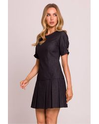 Love Lace - Cotton Short Sleeve Mini Dress With Buttons - Lyst