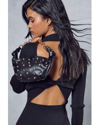 MissPap - Mini Leather Look Studded Chain Grab Bag - Lyst
