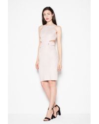 Love Lace - Suede Cutout Waist Evening Dress - Lyst