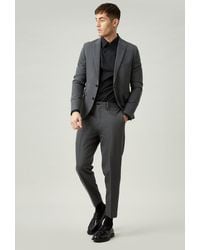 Burton - Relaxed Tapered Fit Grey Bi-stretch Suit Trouser - Lyst