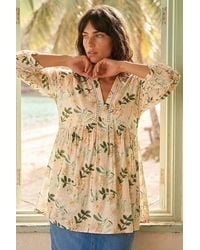 Roman - Floral Broderie Trim Tunic Top - Lyst