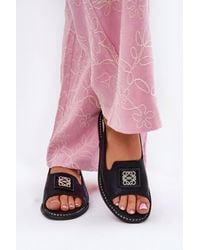Love Lace - Flat Buckle Sandals With Natural Insole Comfort - Lyst
