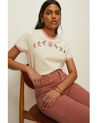 Oasis - Find The Happy Printed Ringer T-shirt - Lyst