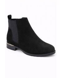 Spot on - Wide Fit Low Heel Ankle Boot With Elastic Gusset - Lyst