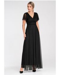 Love Lace - Mesh Short Sleeve Fit & Flare Dress With Zip - Lyst