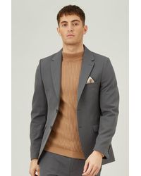 Burton - Skinny Fit Stretch Grey Suit Jacket - Lyst