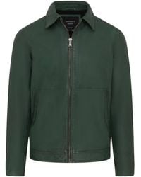 Infinity Leather - Leather Harrington Collar Biker Jacket-Alpha - Lyst