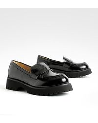 Boohoo - Chunky Sole Patent Loafers - Lyst