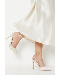 Coast - Taya Bridal Satin Diamante High Stiletto Court Shoes - Lyst