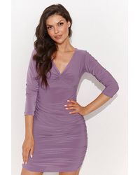 Love Lace - Heart Neck Long Sleeve Mini Dress With Plate - Lyst