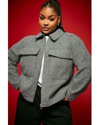 Yours - Cropped Boucle Jacket - Lyst