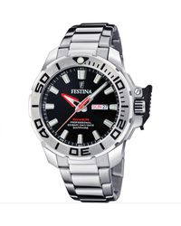 Festina - Diver Stainless Steel Classic Analogue Quartz Watch - F20665/4 - Lyst