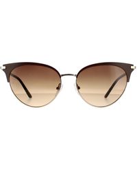 Calvin Klein - Cat Eye Satin Brown Brown Gradient Sunglasses - Lyst
