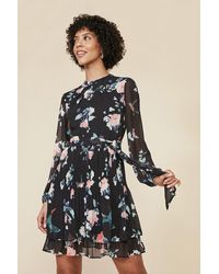 Oasis - Kiera Floral Print Pleated Shell Dress - Lyst