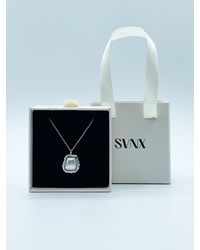 SVNX - Pearl Square Pendant Necklace In Silver - Lyst