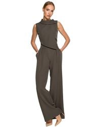 Love Lace - Elegant Collared Sleeveless Wide Leg Jumpsuit - Lyst