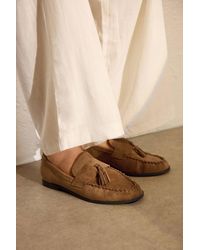 Long Tall Sally - Faux Suede Tassel Loafers - Lyst