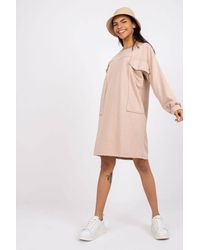 Love Lace - Loose Fit Long Sleeve Dress With Front Pockets - Lyst
